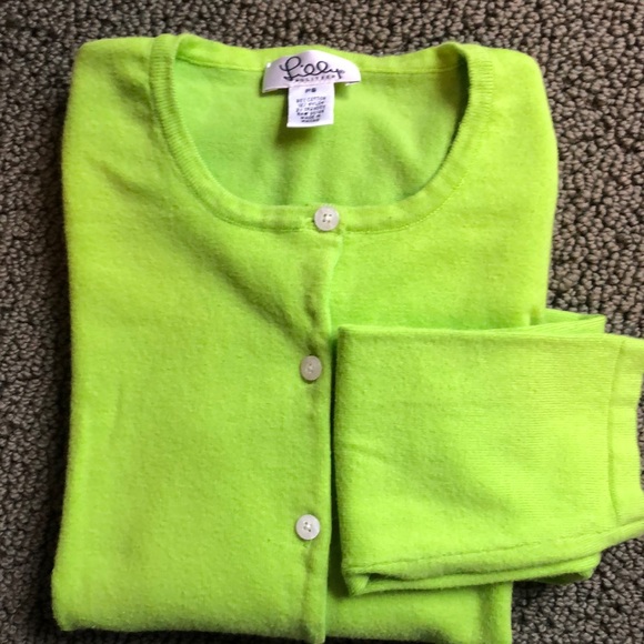 Lilly Pulitzer Sweaters - PS Lilly Pulitzer Chartreuse Cardigan